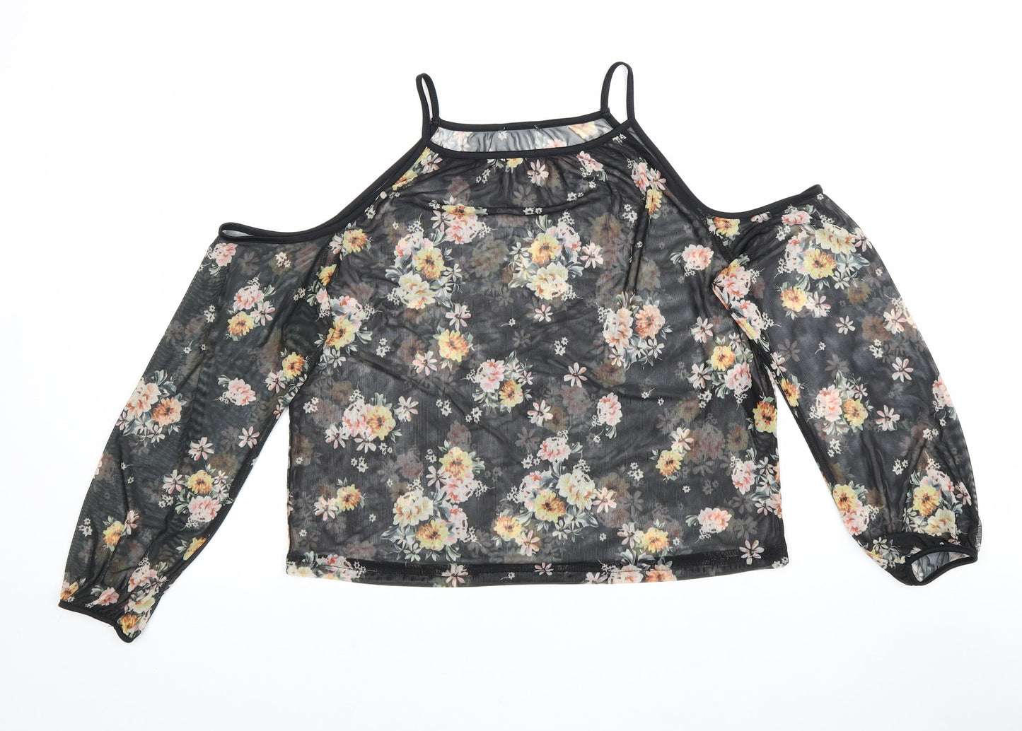 Womens UK Size 10 New Look Black Basic Blouse