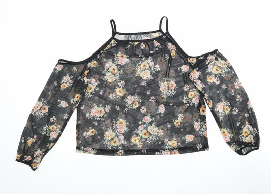 Womens UK Size 10 New Look Black Basic Blouse