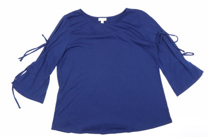 Womens UK Size L Preworn Blue Basic Blouse