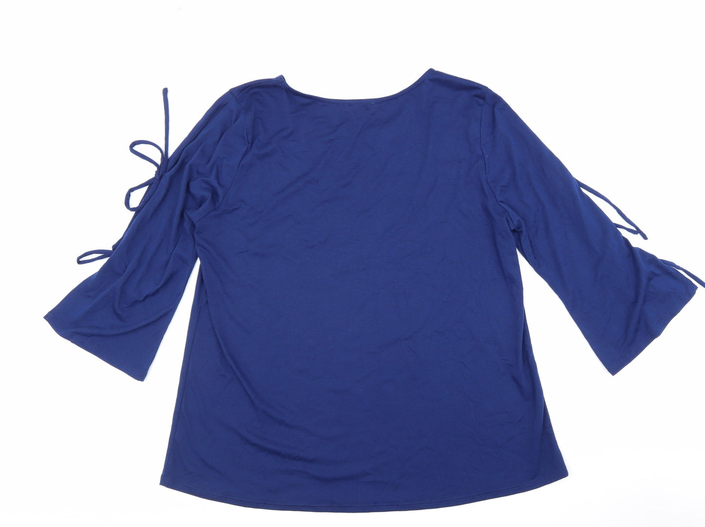 Womens UK Size L Preworn Blue Basic Blouse
