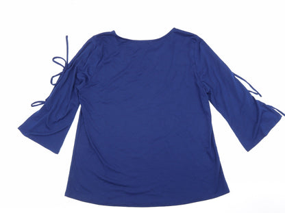 Womens UK Size L Preworn Blue Basic Blouse