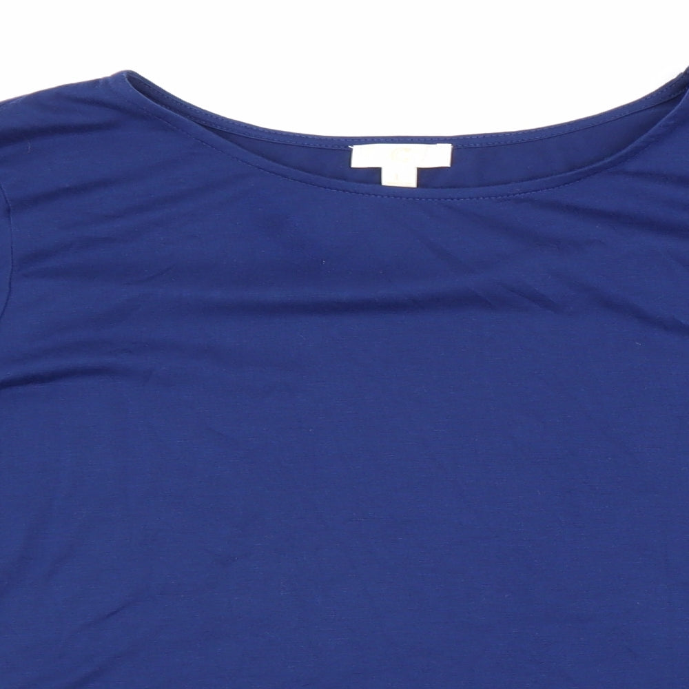 Womens UK Size L Preworn Blue Basic Blouse