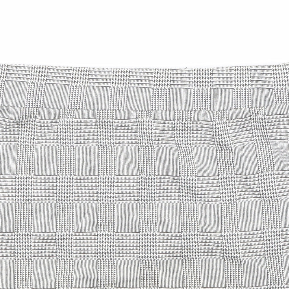 New Look Girls Grey Geometric Polyester A-Line Skirt Size 12-13 Years Regular Zip