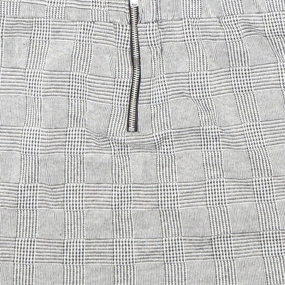New Look Girls Grey Geometric Polyester A-Line Skirt Size 12-13 Years Regular Zip