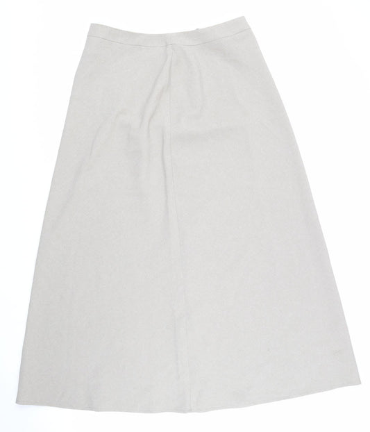 Topics Womens Beige Polyester Swing Skirt Size 10 Zip