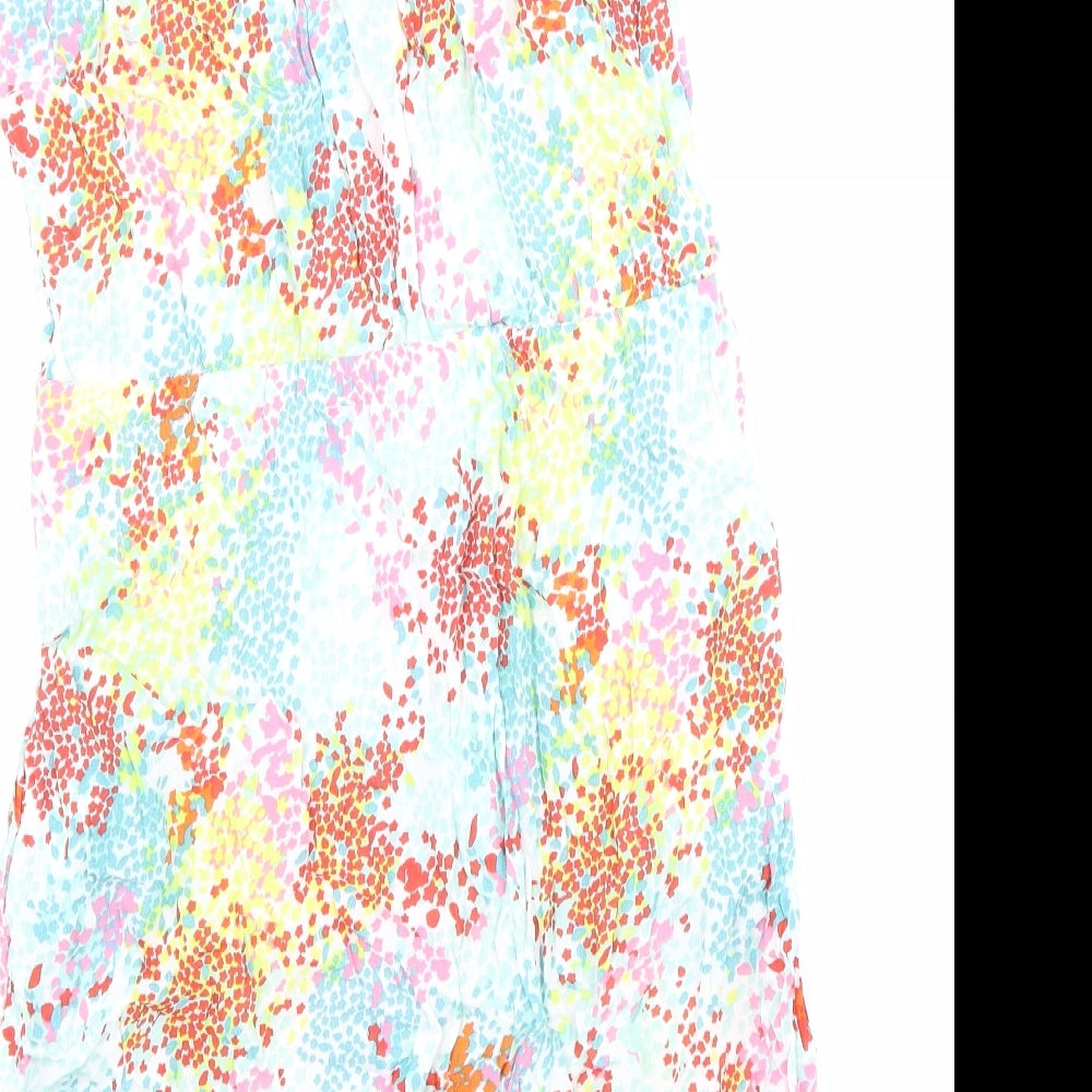 John Lewis Womens Multicoloured Geometric Viscose Shift Size 12 Round Neck Zip