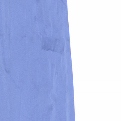 ASOS Womens Blue Polyester Maxi Size 14 V-Neck Drawstring