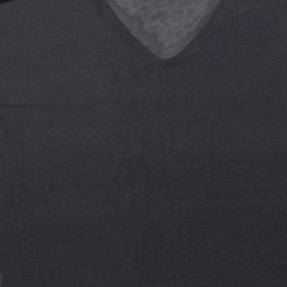 Papaya Womens Black Polyester Basic T-Shirt Size 12 V-Neck