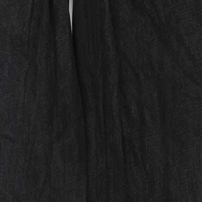 Topshop Womens Black Cotton Straight Jeans Size 26 in L34 in Regular Zip