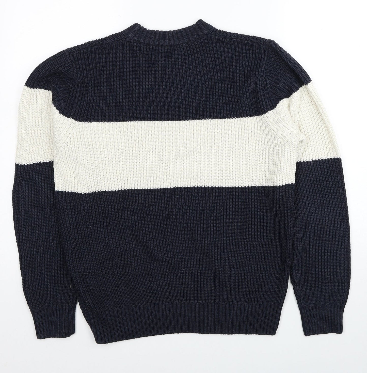 Primark Womens Blue Round Neck Acrylic Pullover Jumper Size S