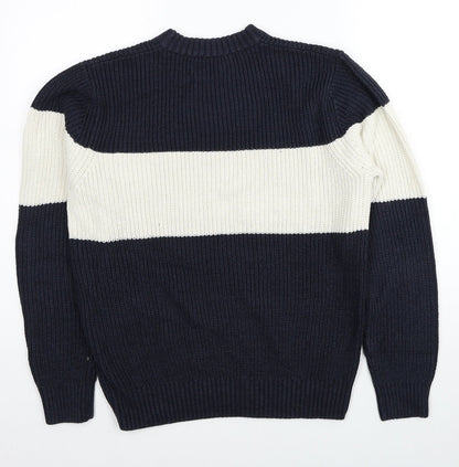 Primark Womens Blue Round Neck Acrylic Pullover Jumper Size S