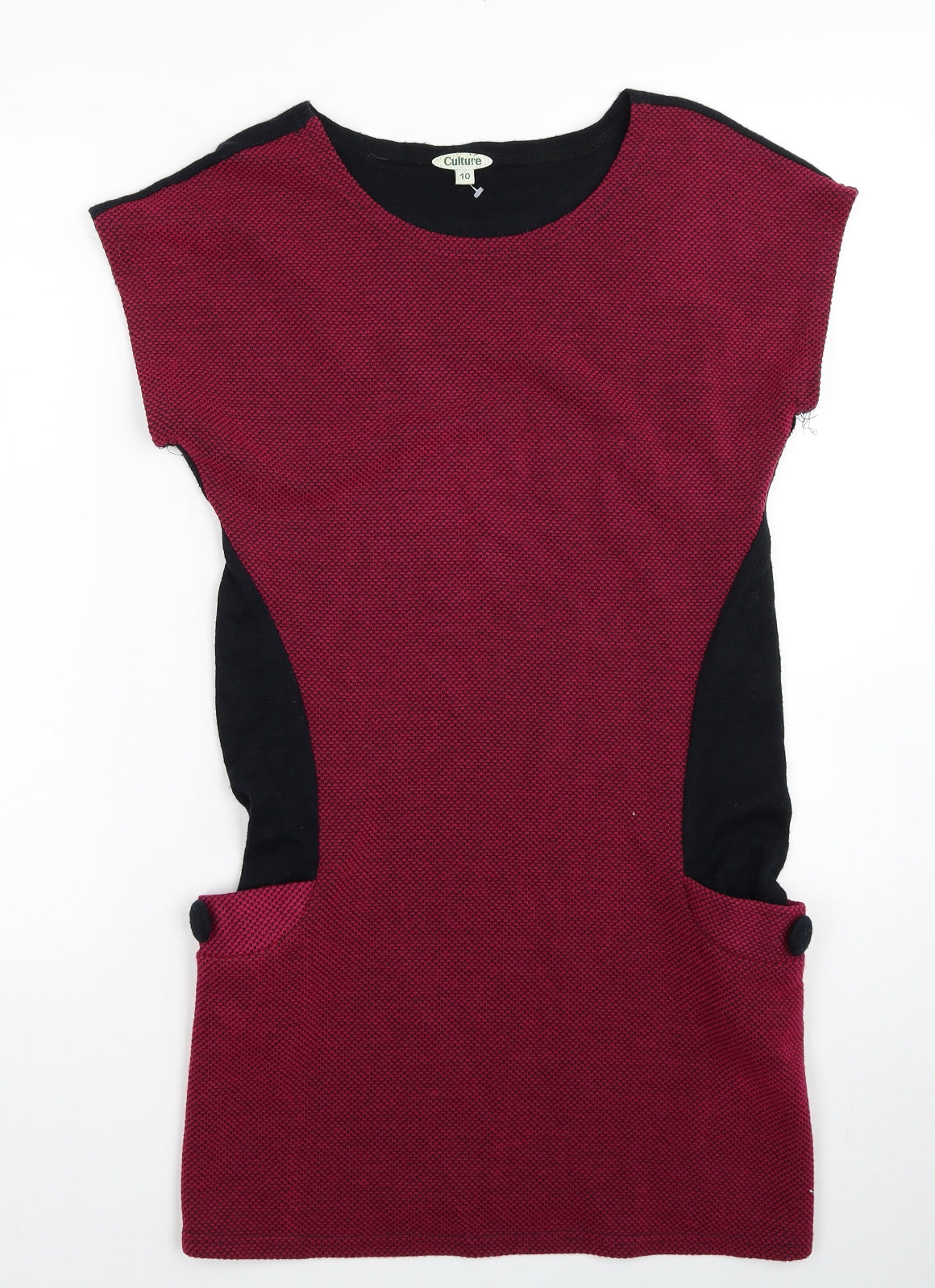 CULTURE Womens Pink Acrylic A-Line Size 10 Round Neck Pullover