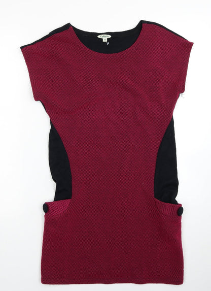 CULTURE Womens Pink Acrylic A-Line Size 10 Round Neck Pullover