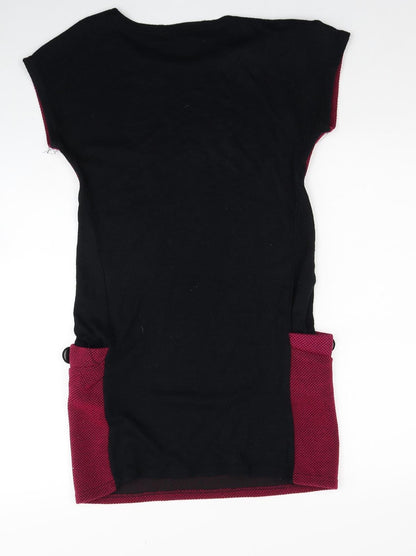 CULTURE Womens Pink Acrylic A-Line Size 10 Round Neck Pullover