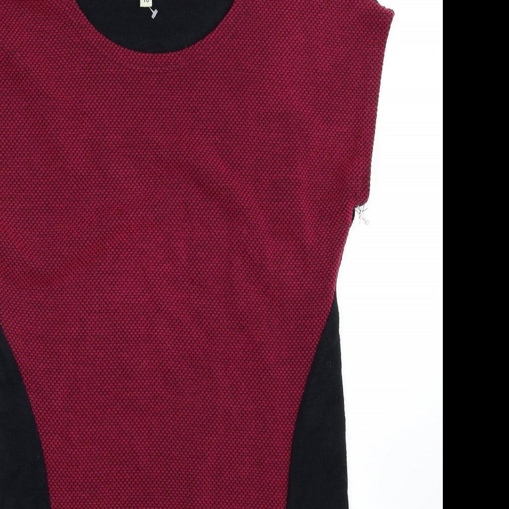 CULTURE Womens Pink Acrylic A-Line Size 10 Round Neck Pullover