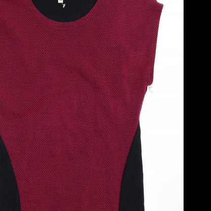 CULTURE Womens Pink Acrylic A-Line Size 10 Round Neck Pullover