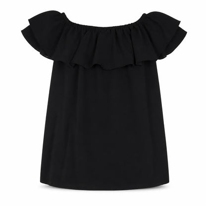 Queenie Womens Black Polyester Mini Size M Off the Shoulder Pullover - Size M-L