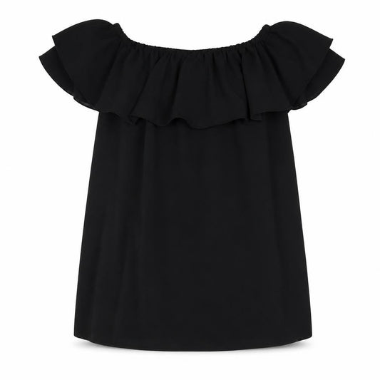 Queenie Womens Black Polyester Mini Size M Off the Shoulder Pullover - Size M-L
