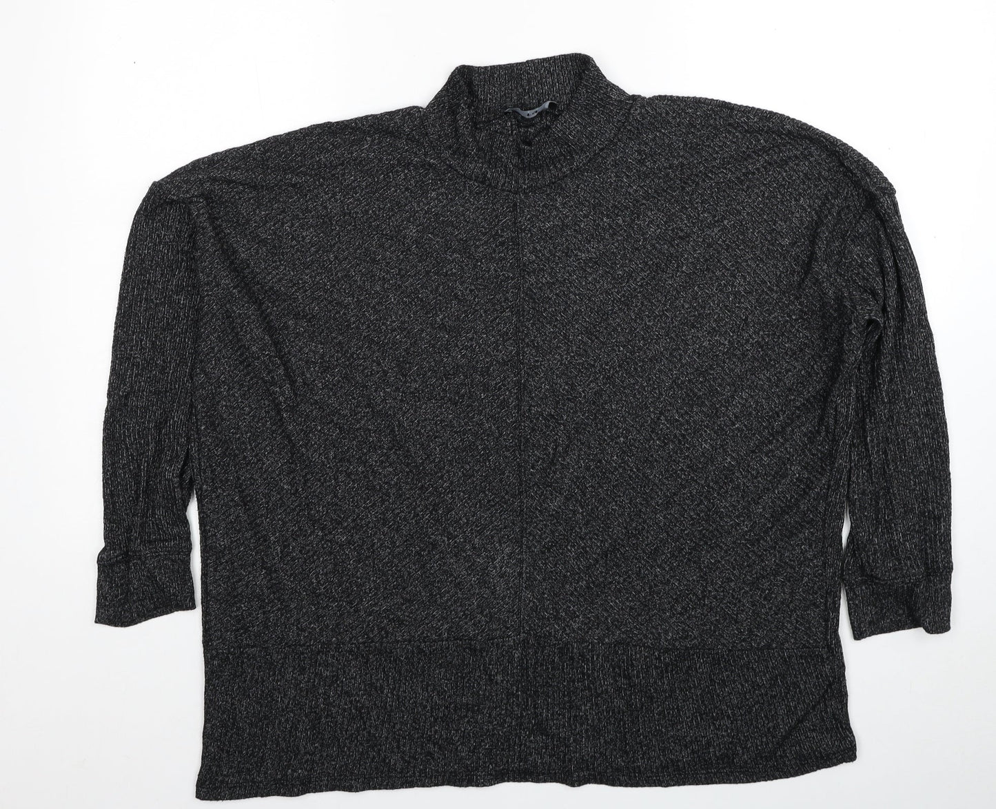 F&F Womens Black Mock Neck Viscose Pullover Jumper Size L