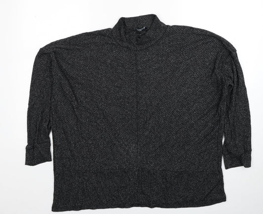 F&F Womens Black Mock Neck Viscose Pullover Jumper Size L