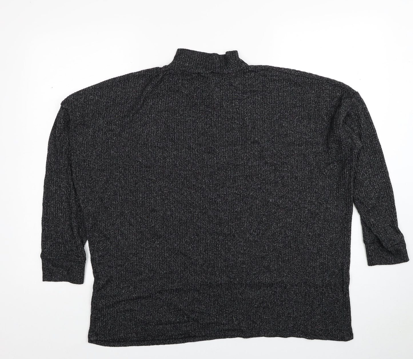 F&F Womens Black Mock Neck Viscose Pullover Jumper Size L