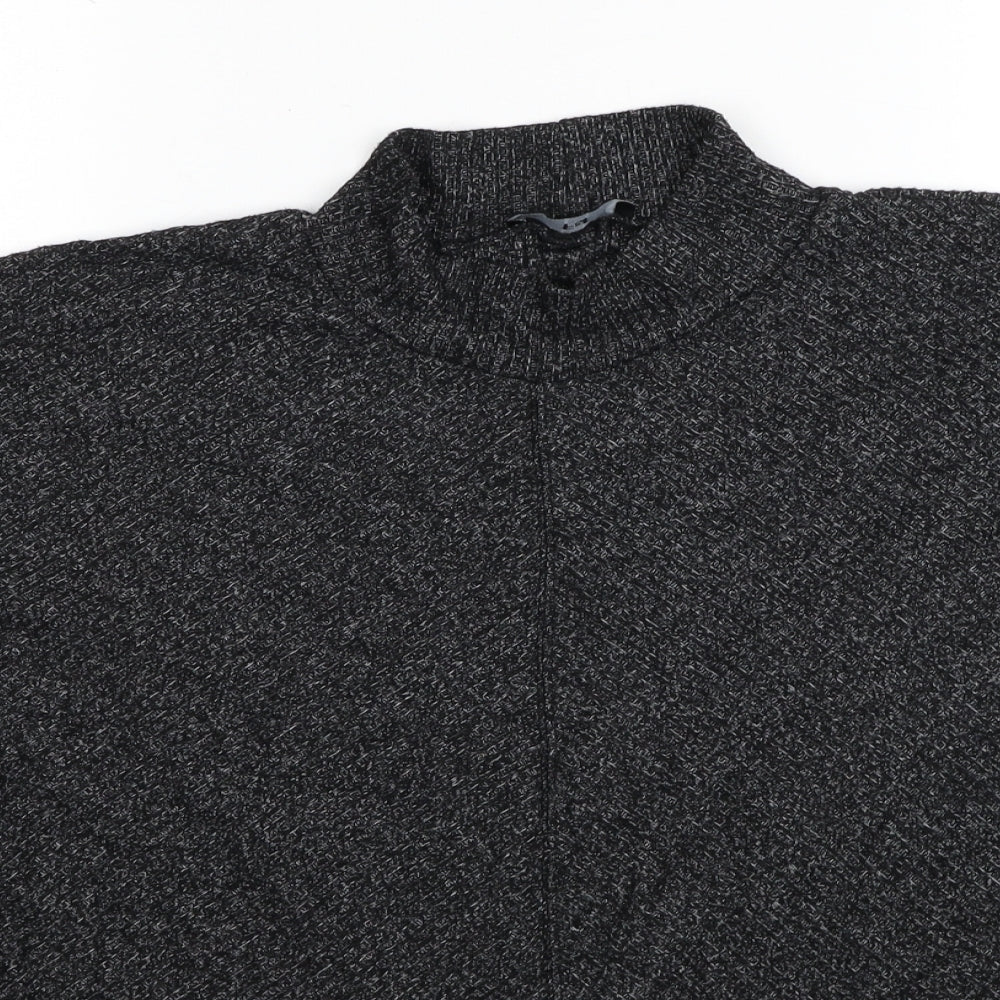 F&F Womens Black Mock Neck Viscose Pullover Jumper Size L