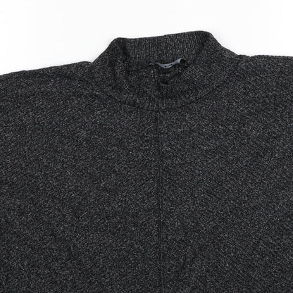 F&F Womens Black Mock Neck Viscose Pullover Jumper Size L