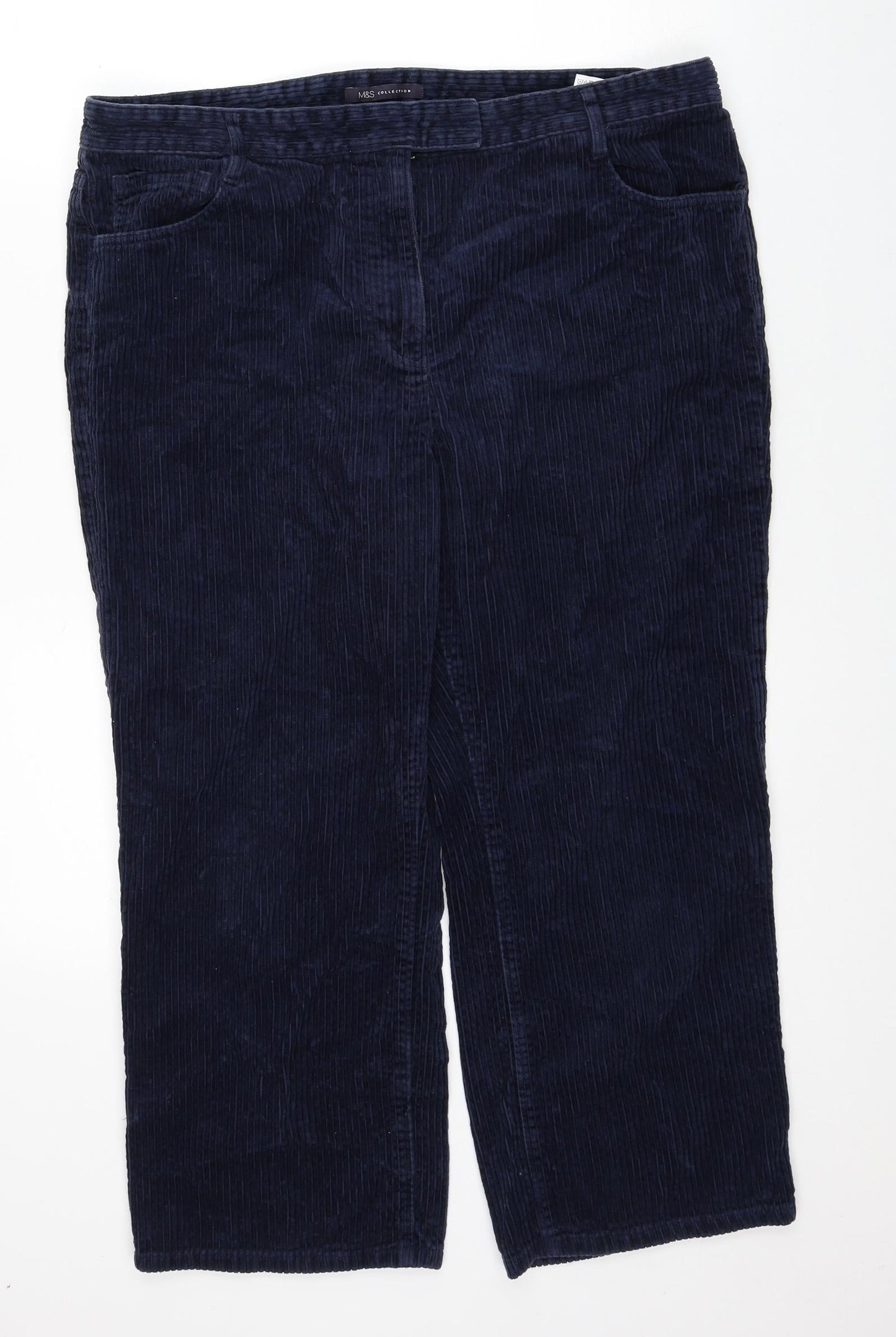 Womens UK Size 16 Marks and Spencer Regular Fit  Blue Trousers