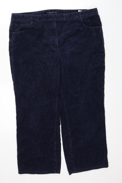 Womens UK Size 16 Marks and Spencer Regular Fit  Blue Trousers