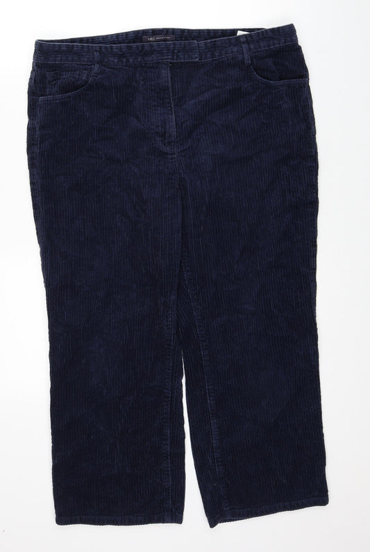 Womens UK Size 16 Marks and Spencer Regular Fit  Blue Trousers