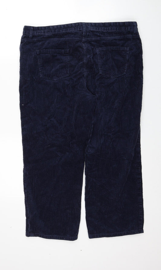 Womens UK Size 16 Marks and Spencer Regular Fit  Blue Trousers