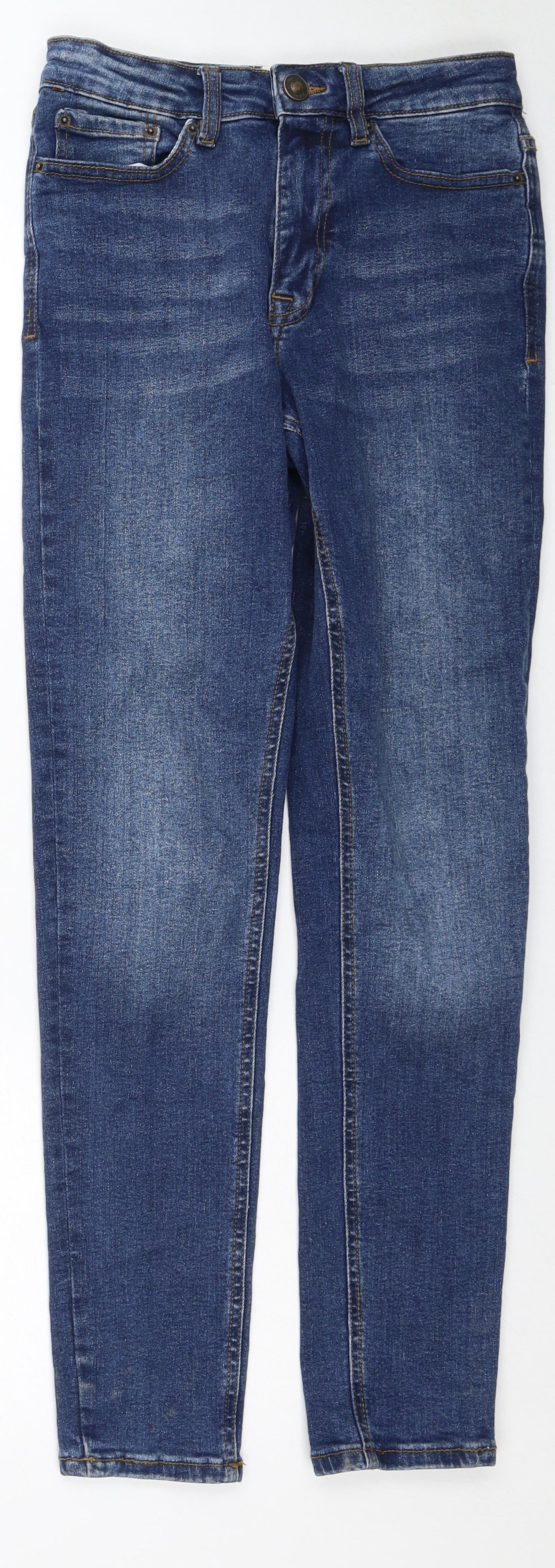 New Look Mens Blue Cotton Straight Jeans Size 28 in Slim Zip