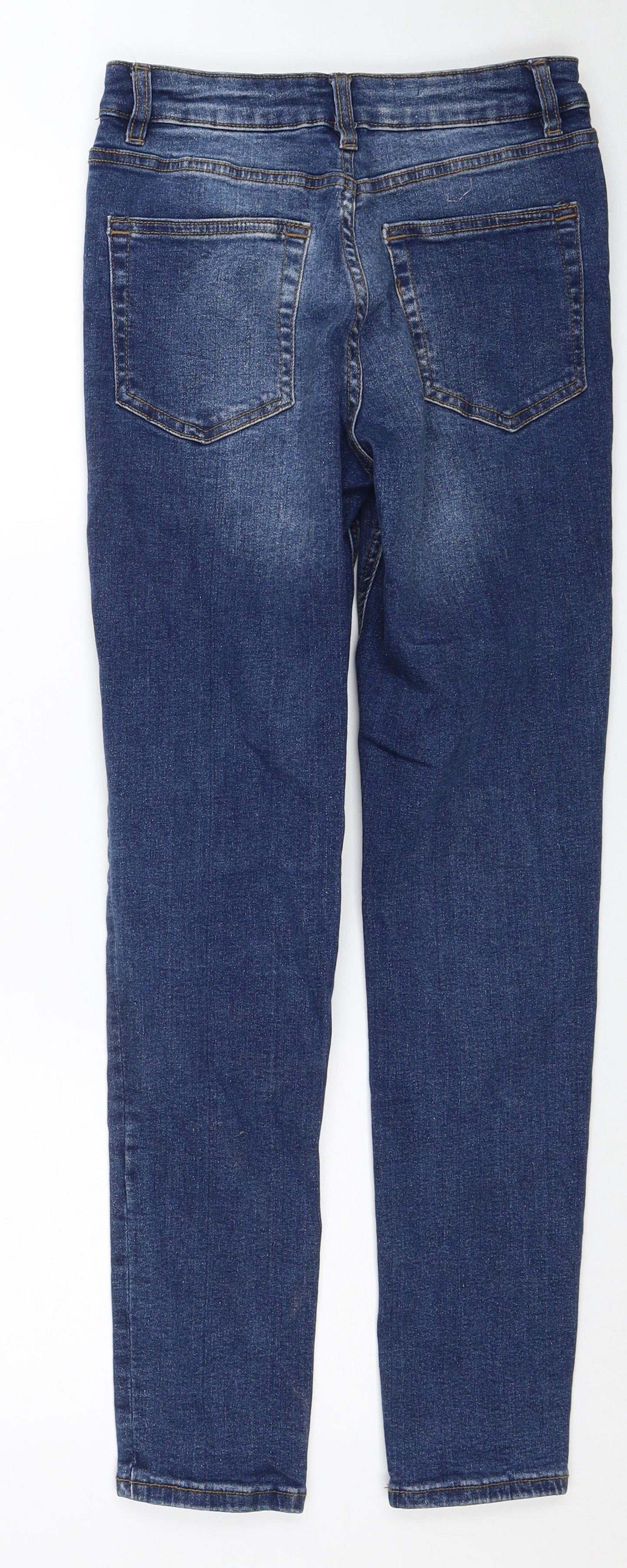 New Look Mens Blue Cotton Straight Jeans Size 28 in Slim Zip