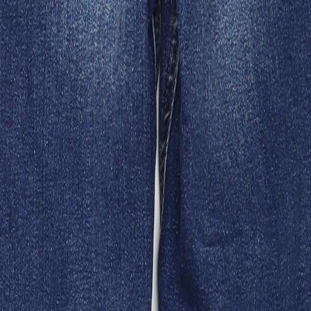 New Look Mens Blue Cotton Straight Jeans Size 28 in Slim Zip