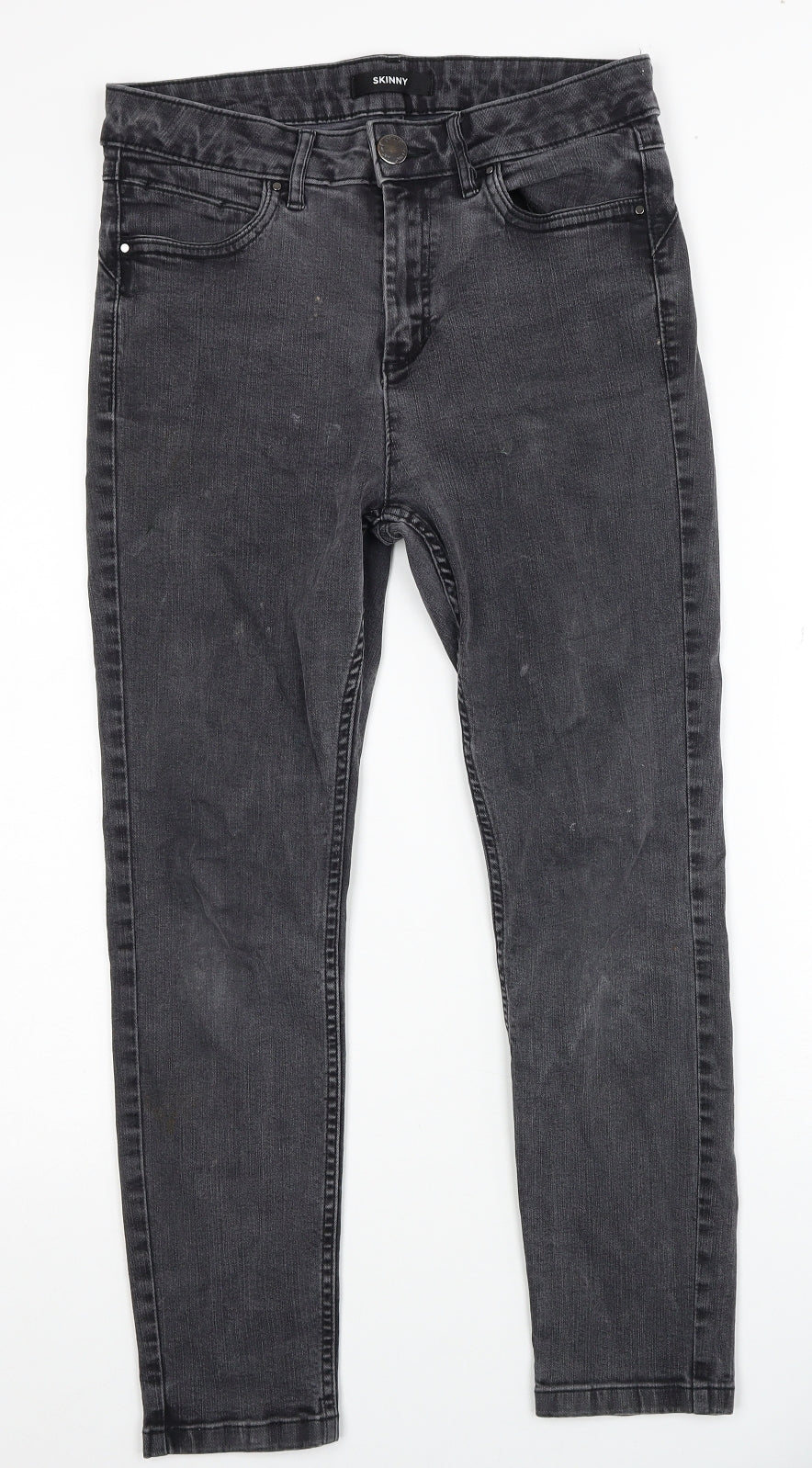 Per Una Womens Black Cotton Skinny Jeans Size 12 Regular Zip