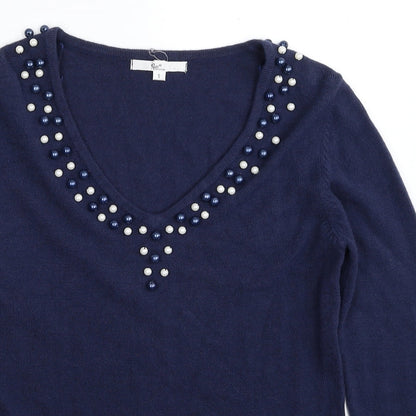 Womens UK Size S Klass Blue Pullover Jumper