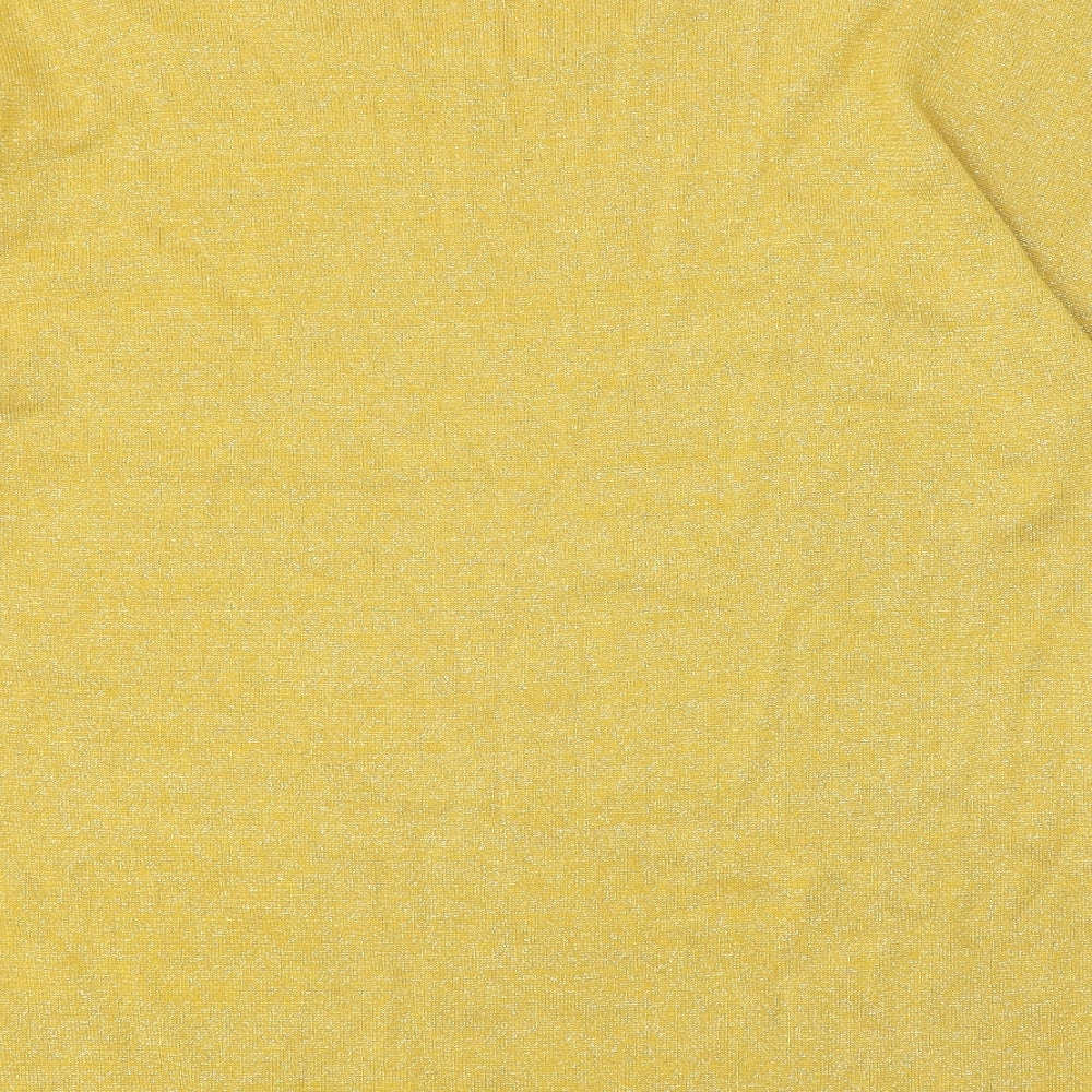 Fair Lady Womens Yellow Round Neck Cotton Pullover Jumper Size 18