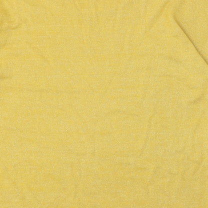 Fair Lady Womens Yellow Round Neck Cotton Pullover Jumper Size 18