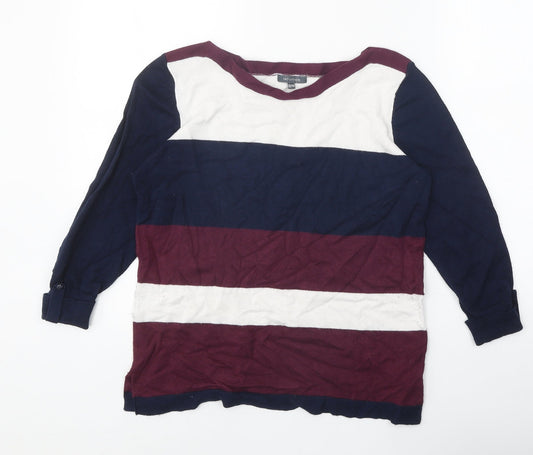 Intuition Womens Multicoloured Scoop Neck Viscose Pullover Jumper Size 12