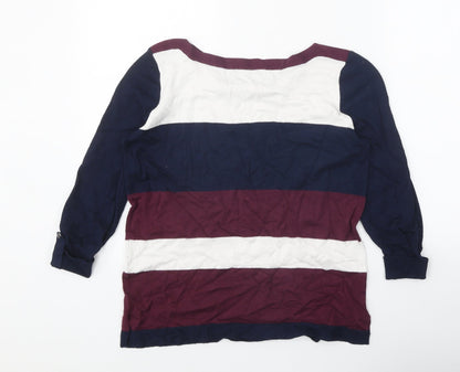 Intuition Womens Multicoloured Scoop Neck Viscose Pullover Jumper Size 12