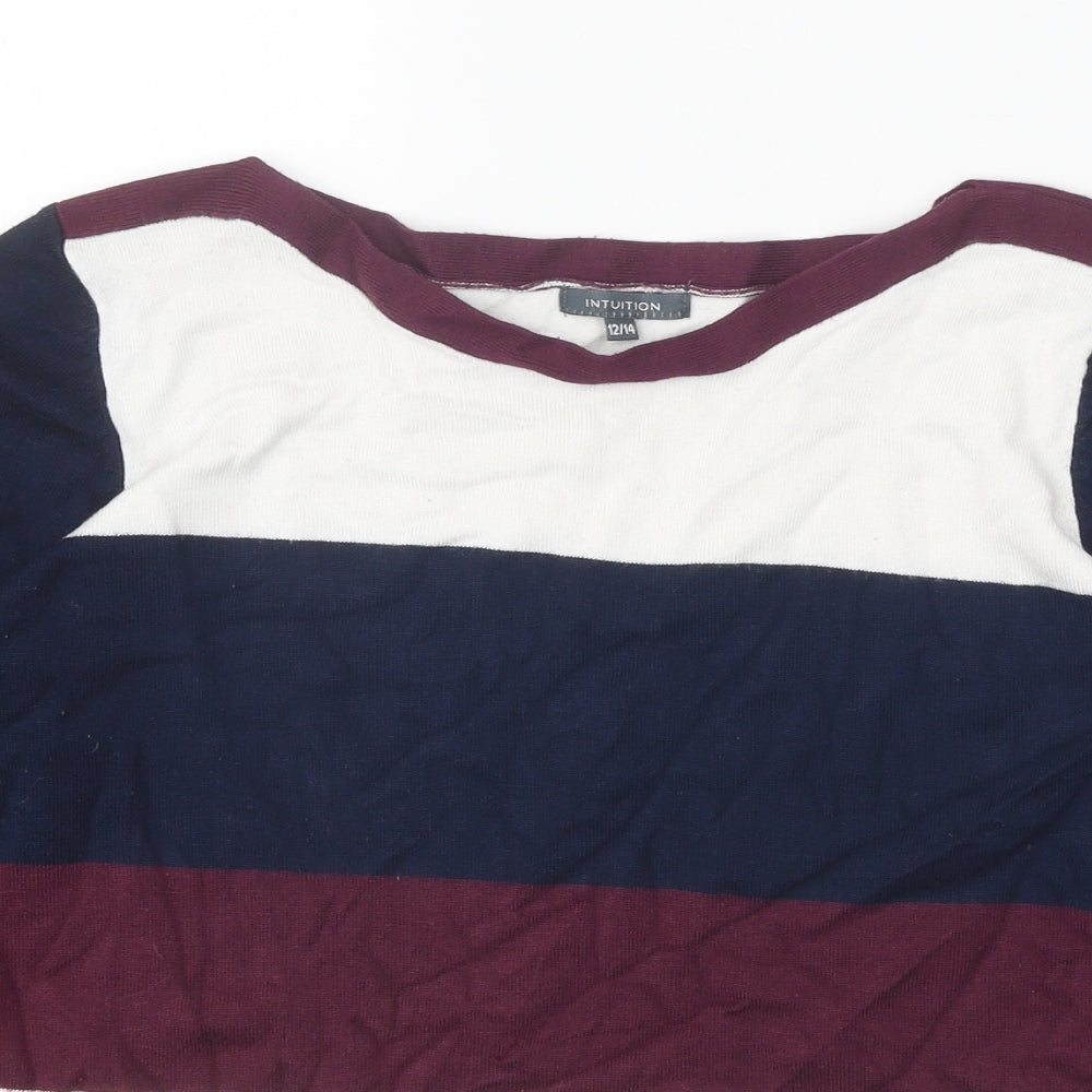 Intuition Womens Multicoloured Scoop Neck Viscose Pullover Jumper Size 12