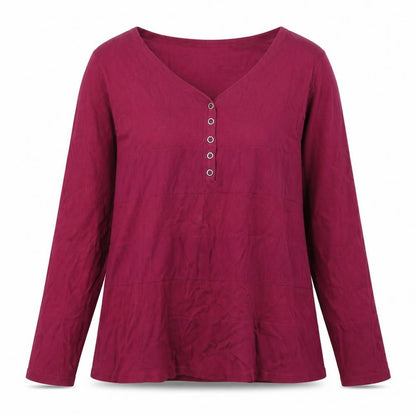 Cha Cha Womens Pink V-Neck Cotton Pullover Jumper Size L - Snap Closure