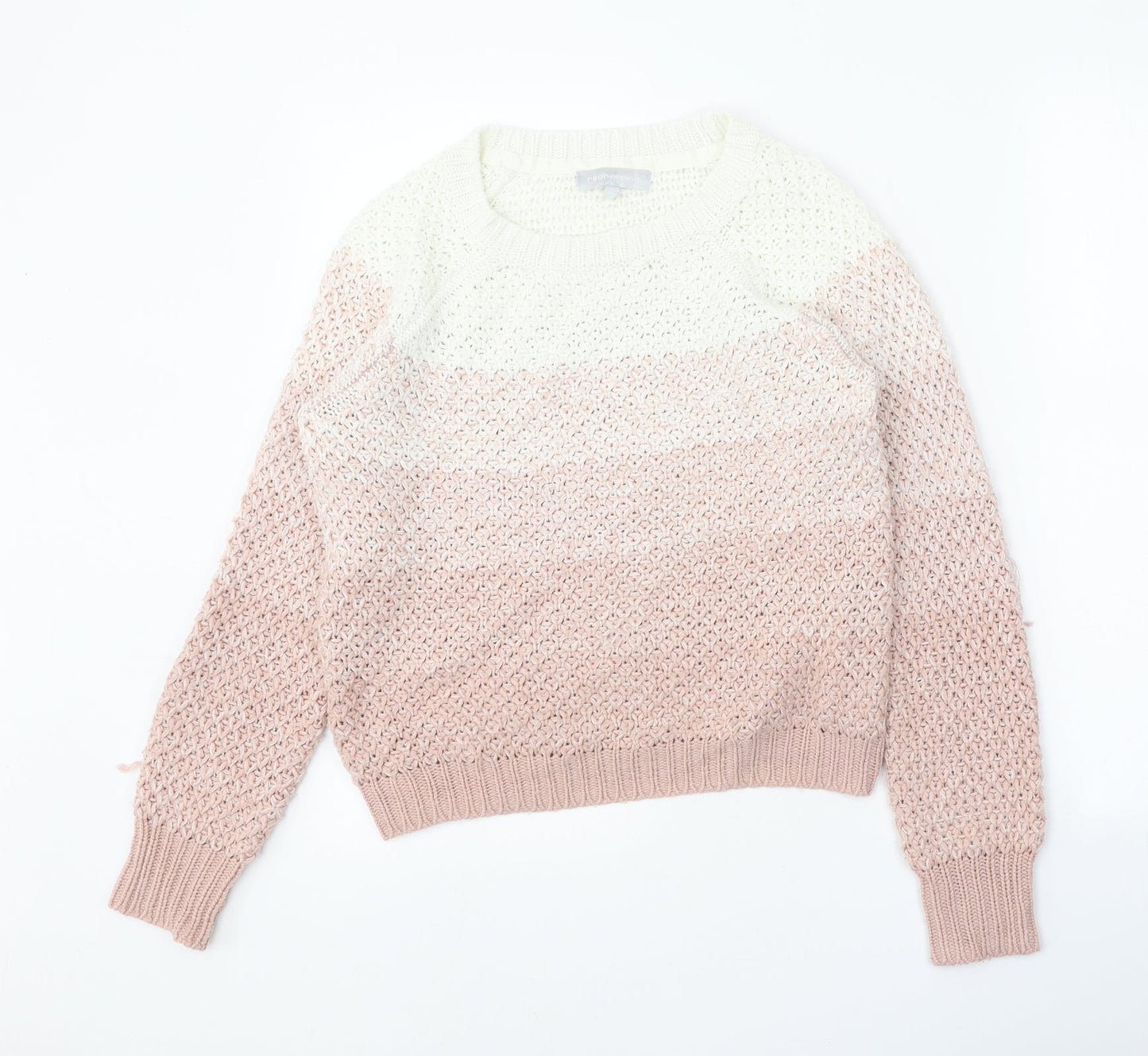Red Herring Womens Pink Scoop Neck Acrylic Pullover Jumper Size 8