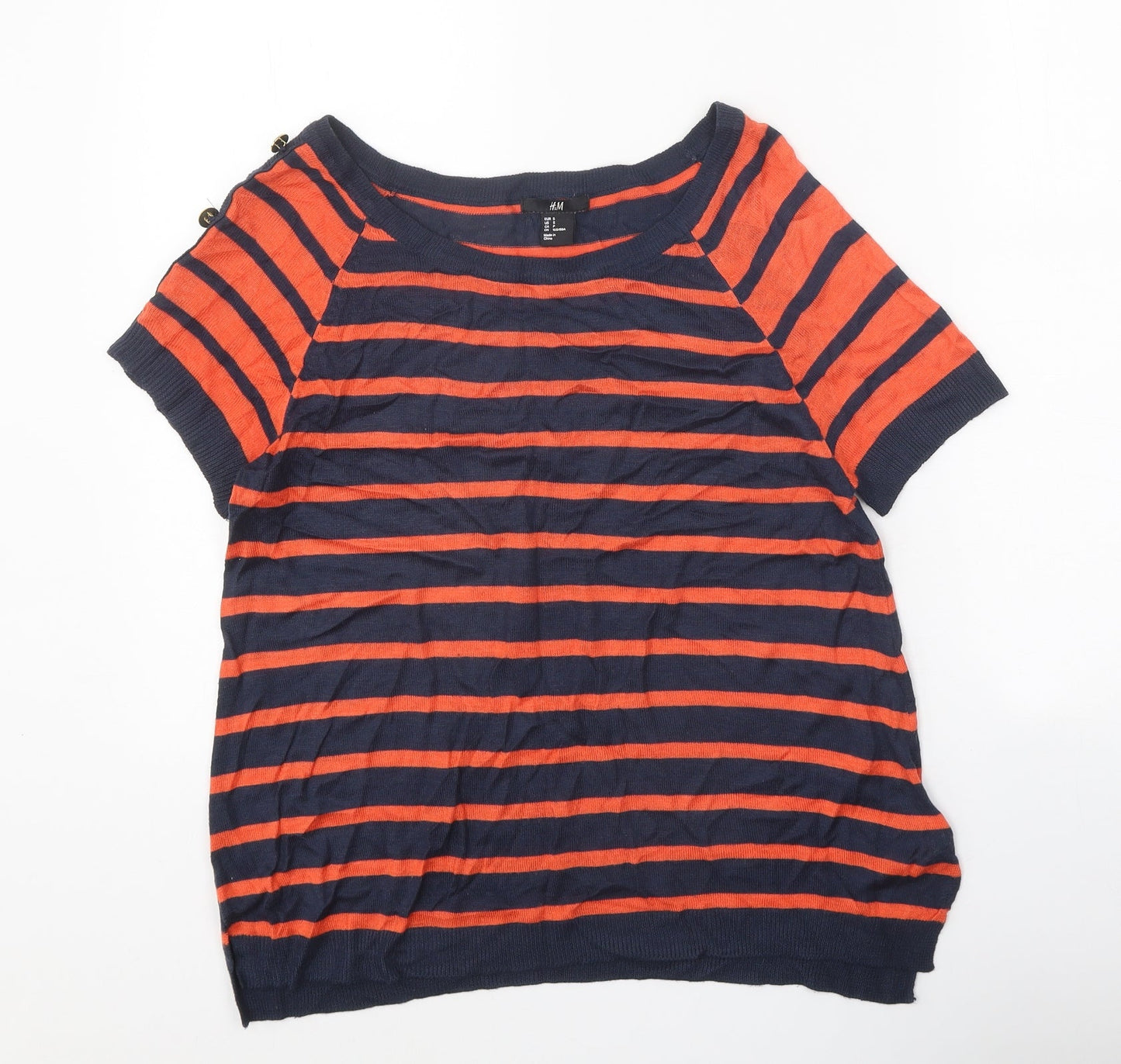 Womens UK Size S H&M Orange Pullover Jumper