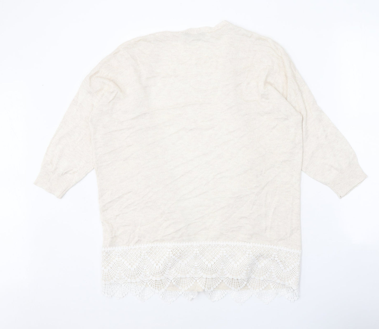 Womens UK Size 16 Dorothy Perkins Beige Cardigan Jumper