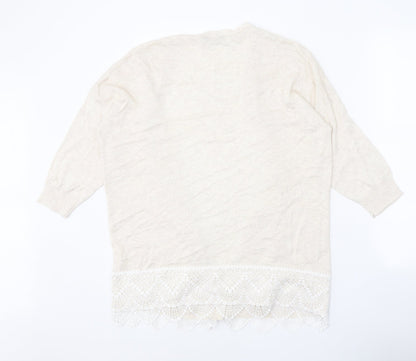 Womens UK Size 16 Dorothy Perkins Beige Cardigan Jumper