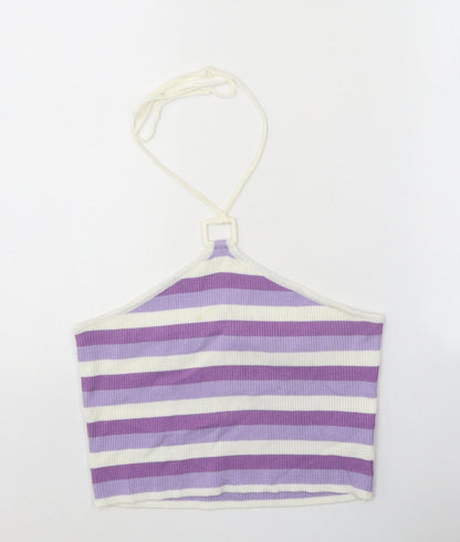 Womens UK Size M Divided Purple Basic Tank