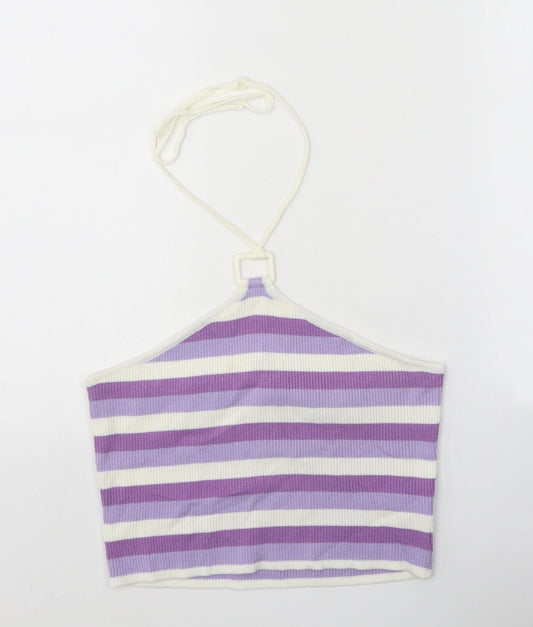 Womens UK Size M Divided Purple Basic Tank