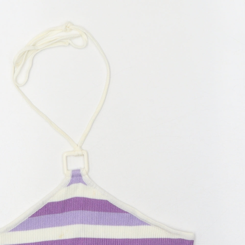 Womens UK Size M Divided Purple Basic Tank