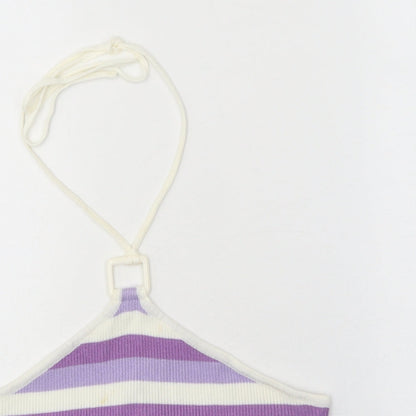 Womens UK Size M Divided Purple Basic Tank